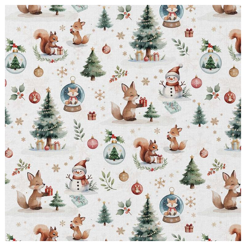 Printed Cotton DOUNOEL White / Green